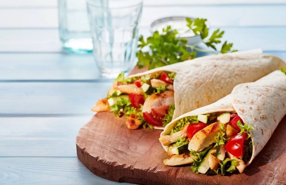 Wrap de Frango e Legumes